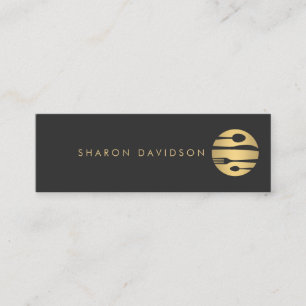 Luxe Gold and Black Catering, Restaurant Thin Mini Business Card