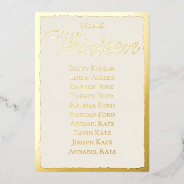 Luxe Gold Bold Edge Ecru Wedding Seating Chart (Front)