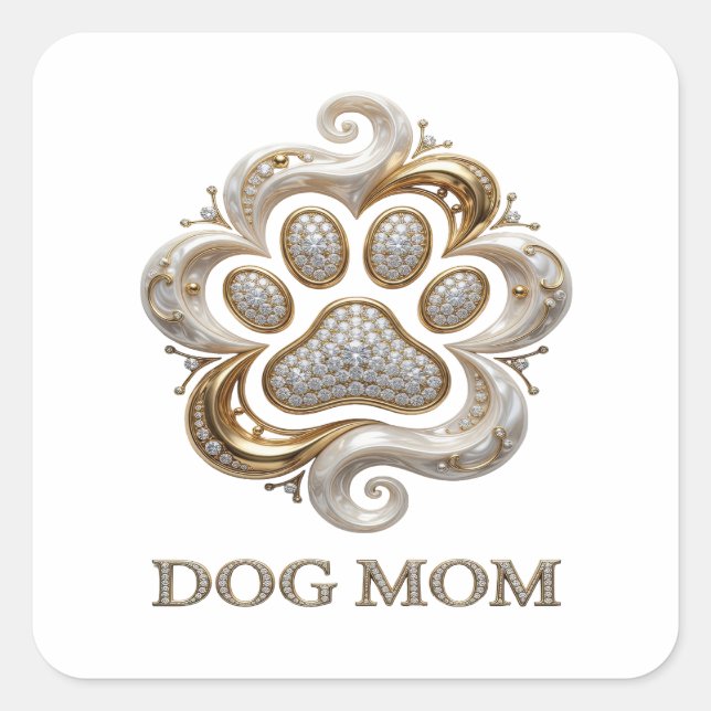 Luxe Gold DOG MOM Sticker Graphic (Front)