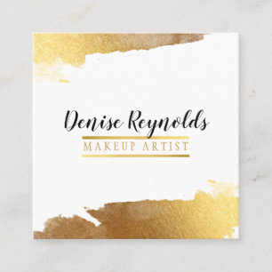LUXE GOLD EDGED stylish modern boss chic Square Business Card