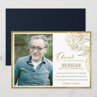 LUXE GOLD FOIL FLORAL SYMPATHY MEMORIAL PHOTO