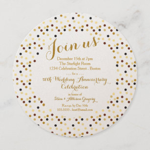 Luxe Gold Glam 50th Anniversary Party Invitation