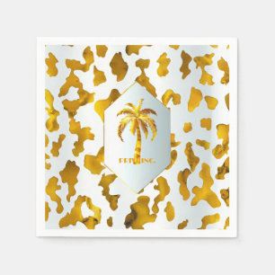 Luxe Gold Palm Safari Chic Party Napkin