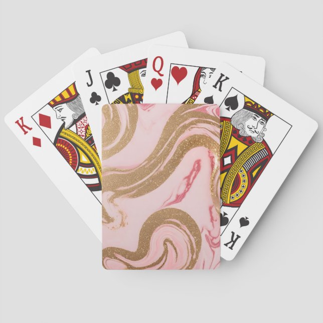 Luxe Gold Pink AI Art  Playing Cards (Back)