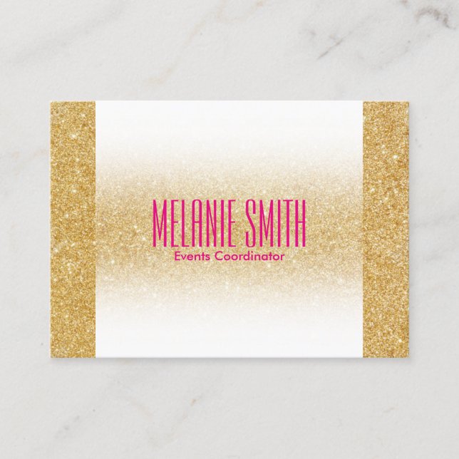 Luxe Gold Shimmer Business Card (Front)