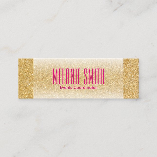 Luxe Gold Shimmer Mini Business Card (Front)