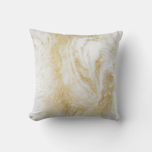 LUXE GOLD WHITE PEARL MARBLE INSPIRED CUSHION