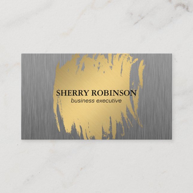 Luxe Gold with Faux Metallic Business Card (Front)