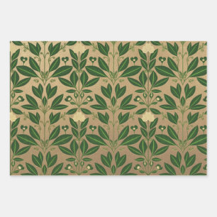 Luxe Green & Gold Botanical Wrapping Paper