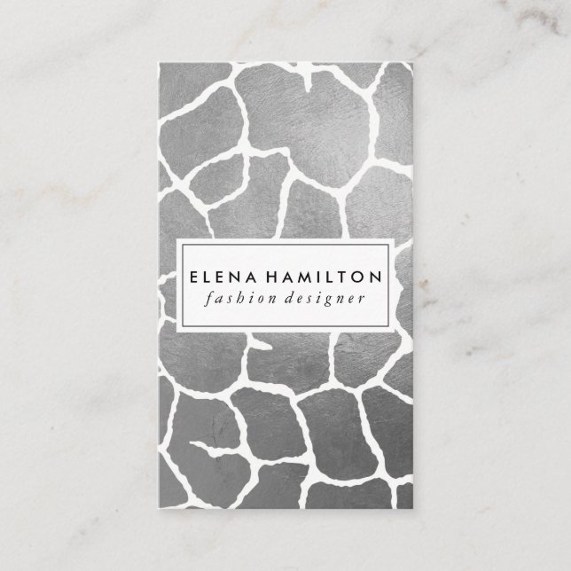 Luxe Grey Pattern Business Card (Front)
