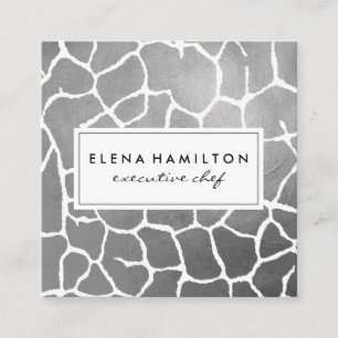 Luxe Grey Pattern Square Business Card