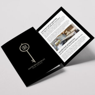 Luxe Grey Skeleton Key Real Estate Brochure