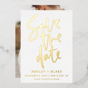Luxe Handwritten Script Photo Save The Date 