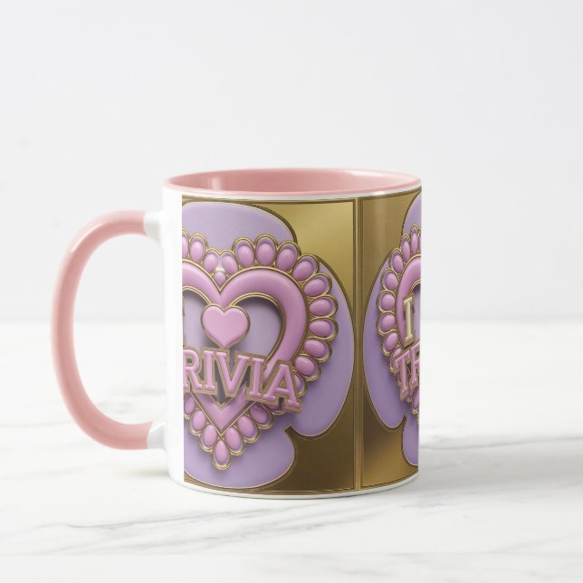 Luxe I Love Trivia Gold Pink Combo Mug (Left)
