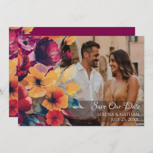 Luxe in Bloom Photo Save The Date Card