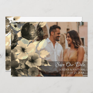 Luxe in Bloom Photo Save The Date Card