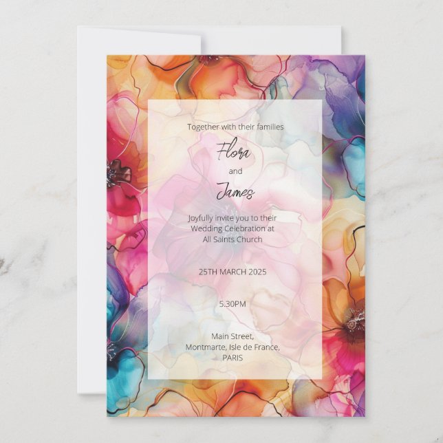 Luxe Jewel Tones Glamour Colorf Elegant Invitation (Front)