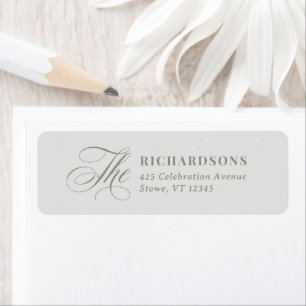 Luxe Light Sage Green Calligraphy Return Address
