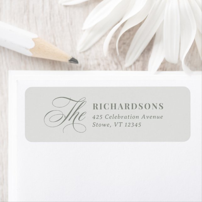 Luxe Light Sage Green Calligraphy Return Address (Insitu)