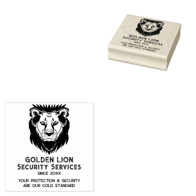 Luxe Lion Business Logo Tagline Rubber Stamp (Stamped)