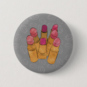 Luxe Lipstick Kiss 6 Cm Round Badge