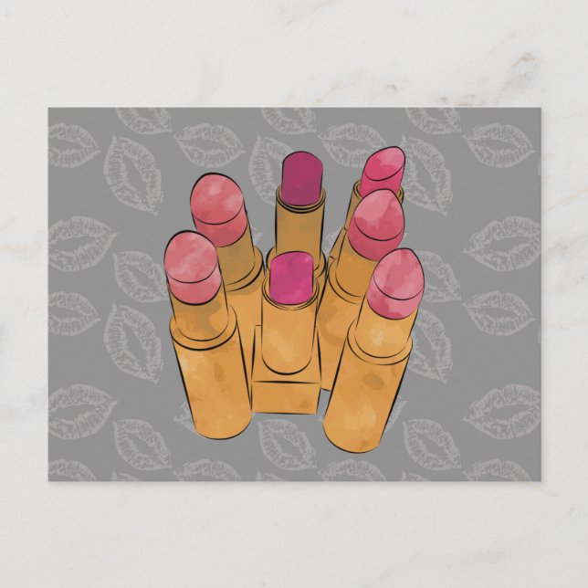 Luxe Lipstick Kiss Postcard (Front)