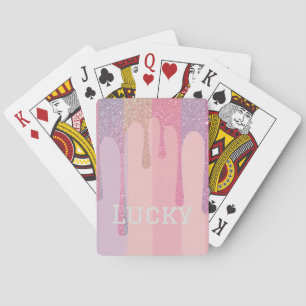 Luxe Lucky Gold Glitter Pastel Card Deck