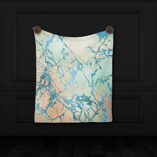 Luxe Marble Beautiful Coral and Teal Backdrop Tapestry