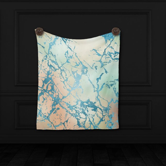 Luxe Marble | Beautiful Coral and Teal Backdrop Tapestry (Creator Uploaded)