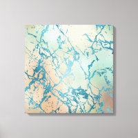 Luxe Marble | Beautiful Yellow and Coral Teal Vein
