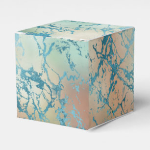 Luxe Marble Beautiful Yellow and Coral Teal Vein Favour Box