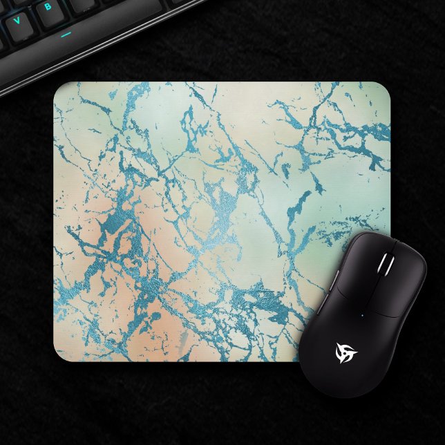 Luxe Marble | Elegant Dusty Muted Jewel Tones Gold Mouse Pad (Creator Uploaded)