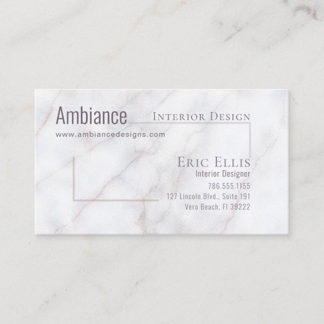 Luxe Marble Geometric Business Card (Front)