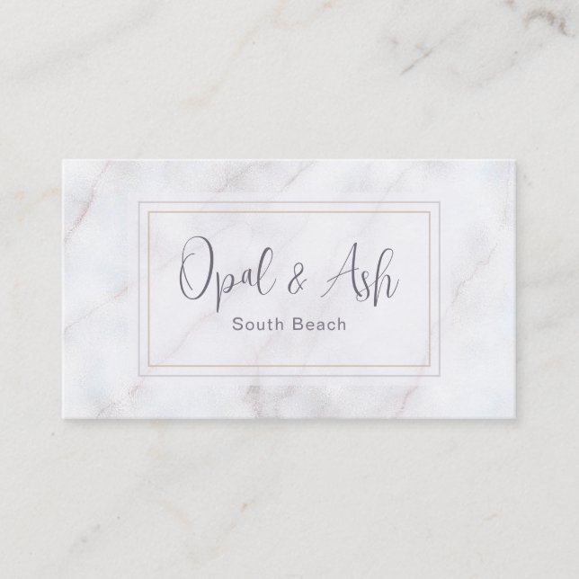 Luxe Marble Geometric Business Card (Front)