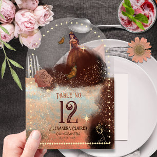 Luxe Metallic Copper Quin Acrylic Table Number 