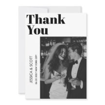 Luxe Minimal Flat Save The Date Thank You Card