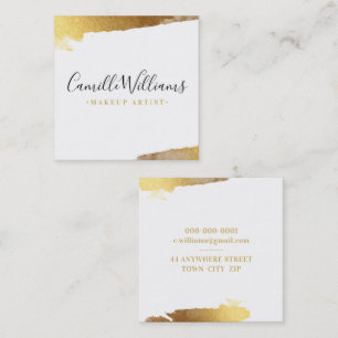 LUXE MINIMALIST glam lux faux gilded gold edges Square Business Card