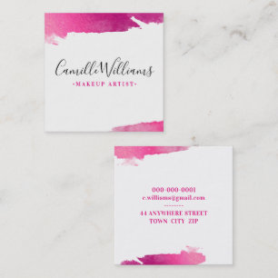 LUXE MINIMALIST glam lux faux gilded pink stroke Square Business Card