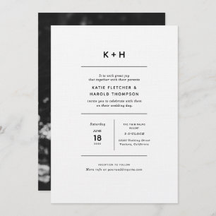 Luxe Minimalist Photo Wedding Invitation