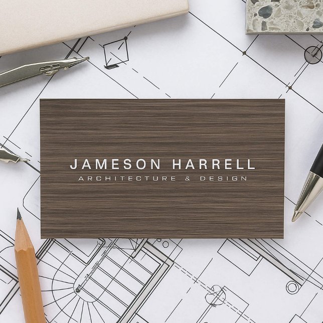 Luxe Modern Wood Architect, Furniture Designer Business Card (Creator Uploaded)