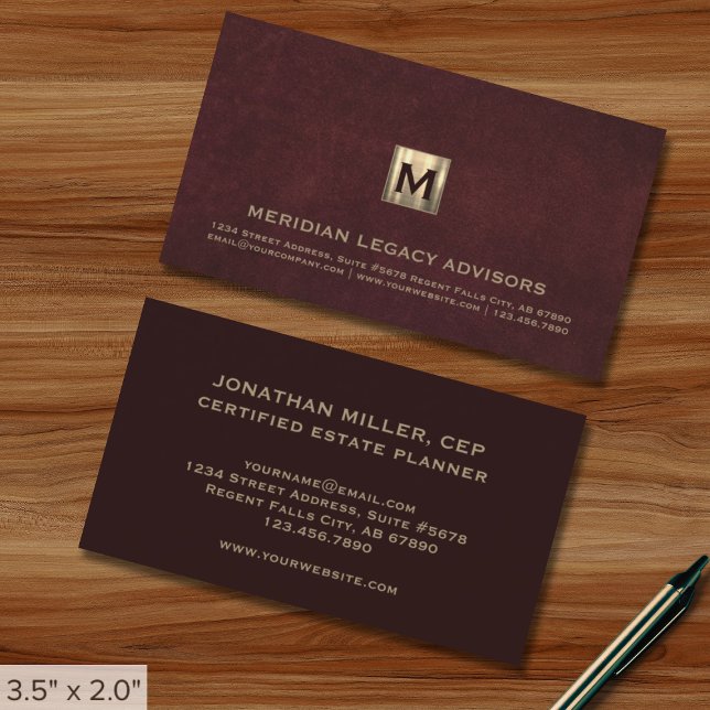 Luxe Monogram Business Card (Creator Uploaded)