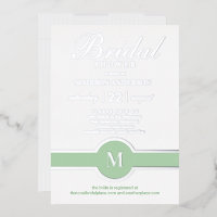 Luxe Monogram Chic Bridal Shower Green Silver