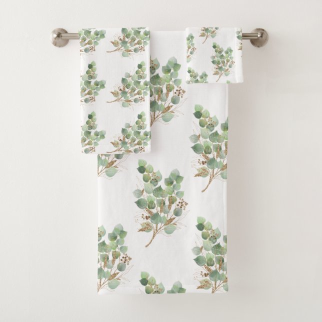 LUXE NATIVE EUCALYPTUS WHITE TOWEL SET (Insitu)