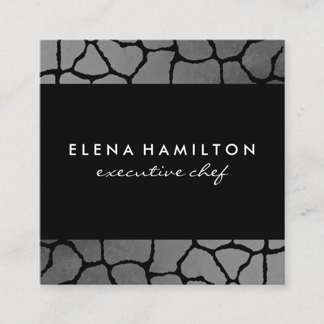Luxe Pattern Trim Square Business Card (Front)