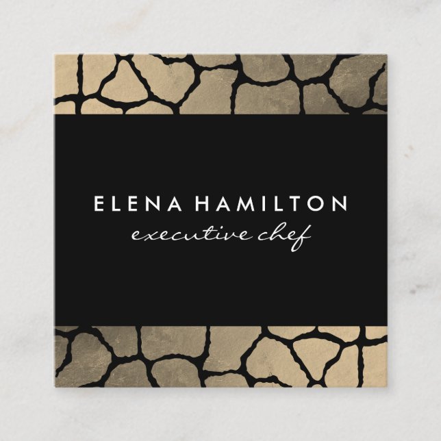 Luxe Pattern Trim Square Business Card (Front)