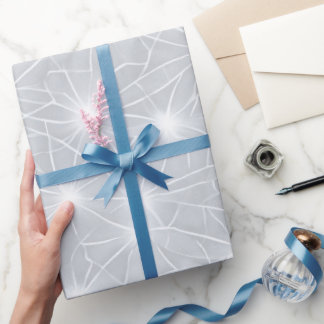 Luxe Pearl Silver Shine Frost Abstract Pattern Wrapping Paper