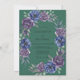 Luxe Periwinkle Violet Painted Wedding Invitation