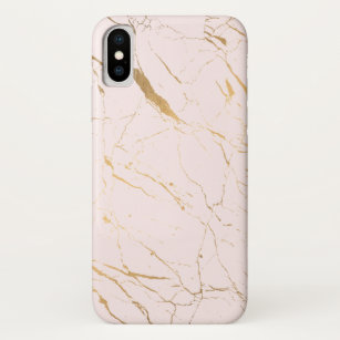 Luxe Pink and Gold Marble iPhone X Case