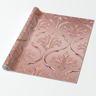 Luxe Pink Glitzy Foil Rose Gold Blush Glam  Wrapping Paper
