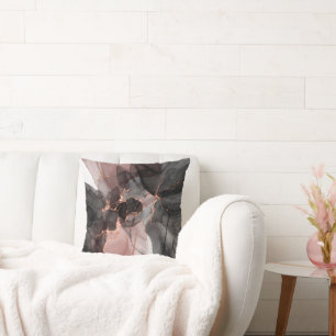 LUXE PINK GOLD FLOATING ROSE CUSHION